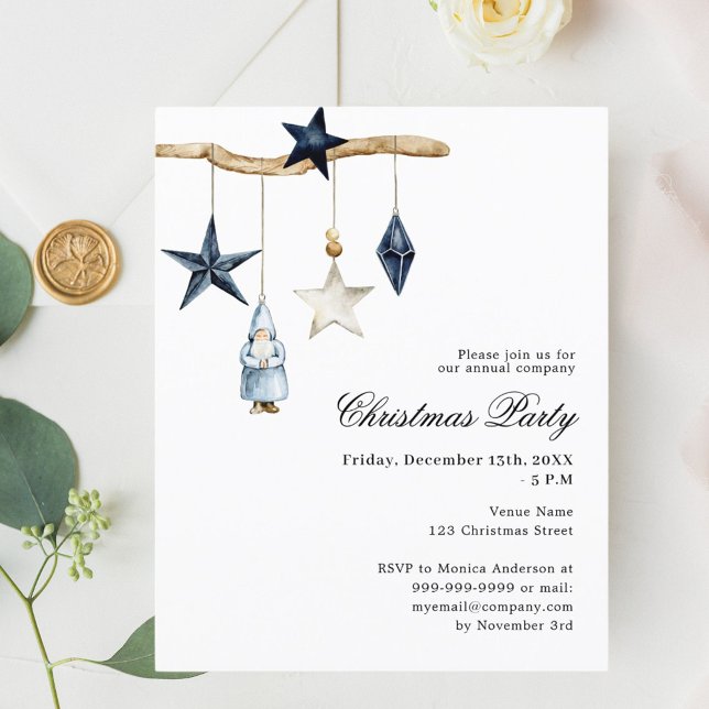 Papier Compagnie nordique Bleue Invitation du Noël (Créateur téléchargé)