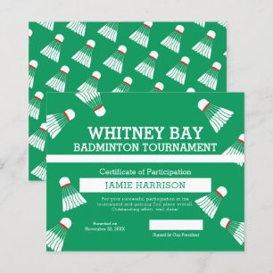 Papier Compétition Badminton terrain blanc vert