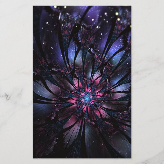 Papier Conception Abstraite des fleurs fractales. (Devant)