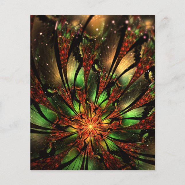 Papier Conception Abstraite des fleurs fractales. (Devant)