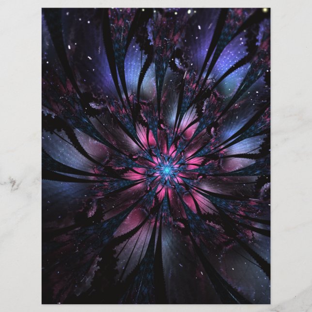 Papier Conception Abstraite des fleurs fractales. (Devant)