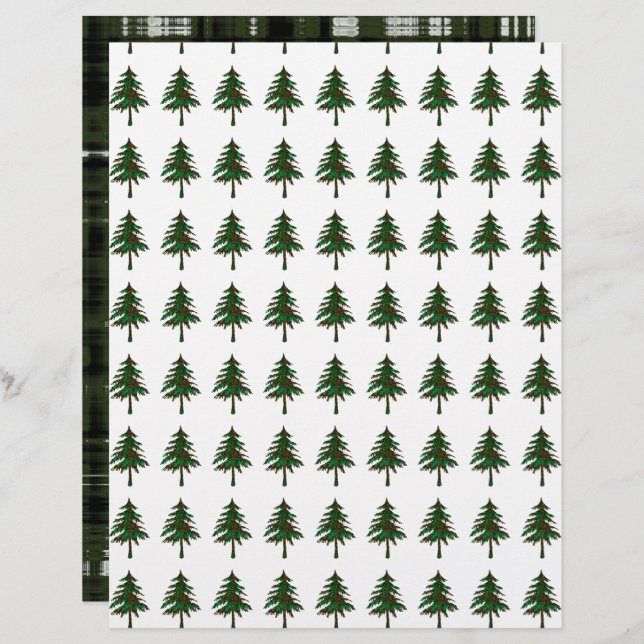 Papier Conception de l'arbre plaid vert Double Hunter (Devant / Derrière)