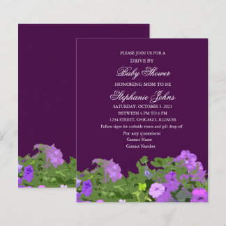 Papier Conduite Par Baby shower Violet Floral Coloré