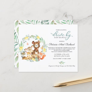 Papier Conduite Woodland Par Baby shower Budget Invitatio