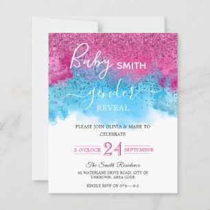Papier Confetti Fumée Bébé Genre Reveillez Invitation