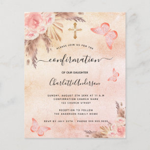 Papier Confirmation budgétaire pampas herbe papillon brou