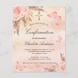 Papier Confirmation budgétaire papillon broussailleux pam