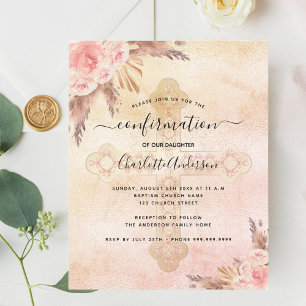 Papier Confirmation de budget herbe de pampa rose fuchsia