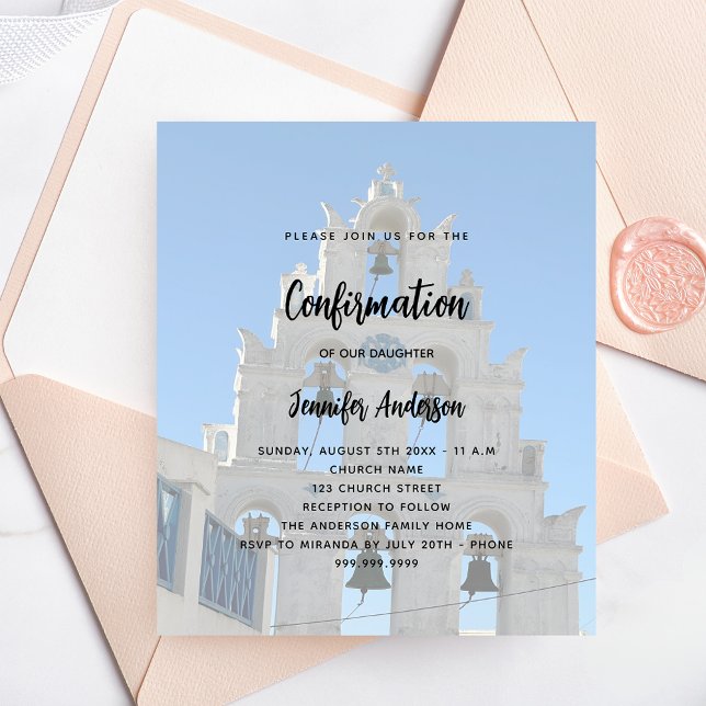 Papier Confirmation de l'invitation budgétaire de l'églis (Créateur téléchargé)