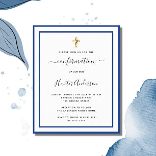 Papier Confirmation du budget invitation bleu bleu royal 