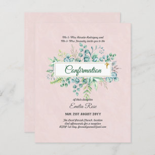 Papier CONFIRMATION VERDOYÈRE Invitation Moderne Double f