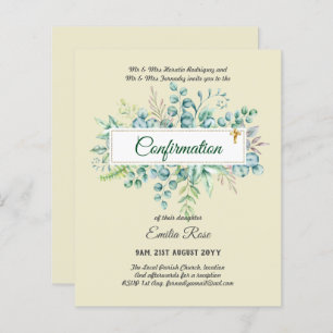 Papier CONFIRMATION VERDOYÈRE Invitation Moderne Double f