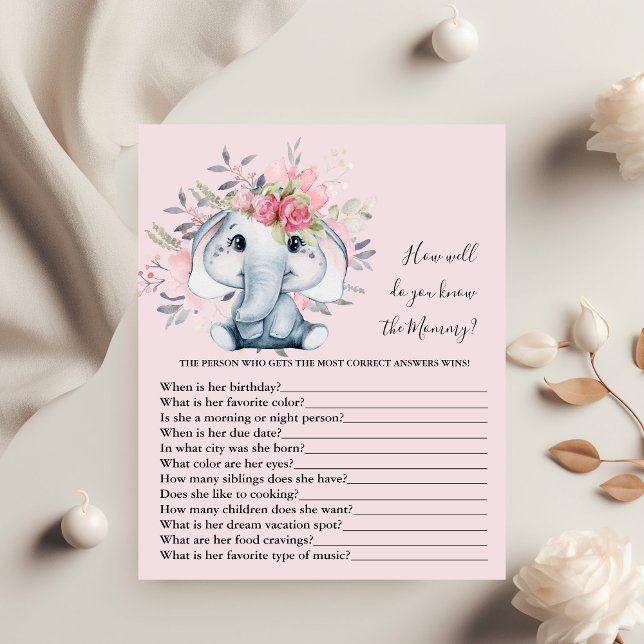 Papier Connais-tu bien maman Baby shower Game (Créateur téléchargé)