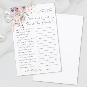 Papier Connaissez la mariée Fête de douche de mariée Wild