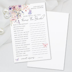 Papier Connaissez la mariée Papillon Fleur sauvage Shower