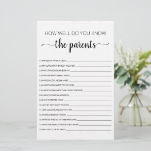 Papier Connaissez-vous bien le jeu de la fête des Parents
