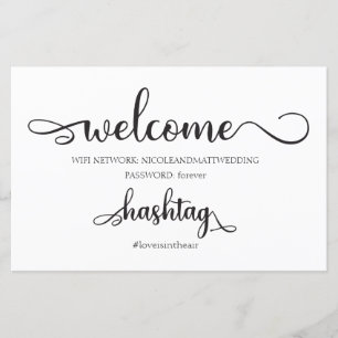 Papier Connexion réseau Wifi Mariage noir blanc