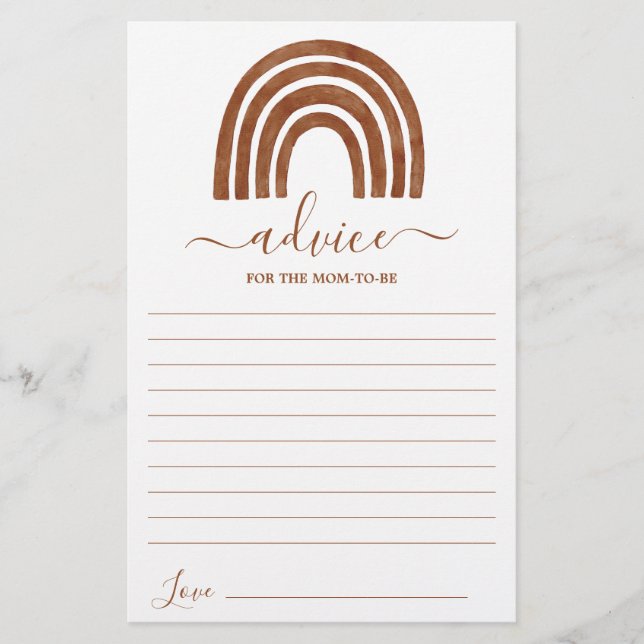Papier Conseil Arc-en-ciel en terre cuite pour la maman à (Devant)