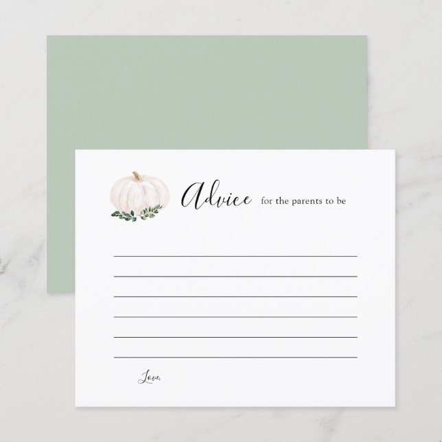 Papier Conseil Bébé Citrouille Blanc Pour Les Parents À Ê (Devant / Derrière)