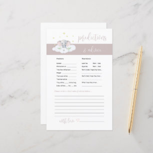 Papier Conseil bébé éléphant et prédictions jeu rose