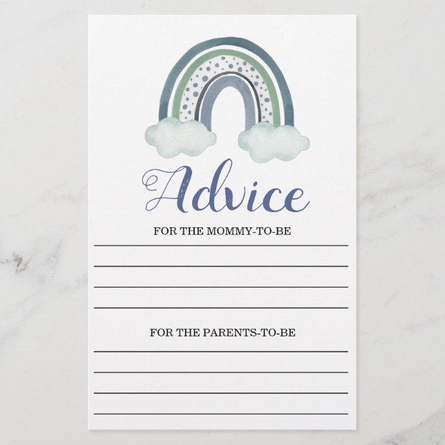 Papier Conseil Blue Baby Boy Shower Jeu (Devant)