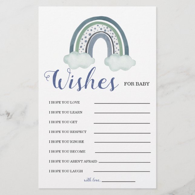Papier Conseil Blue Baby Boy Shower Jeu (Devant)