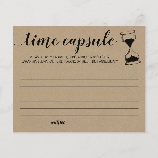 Papier Conseil capsule temps couple douche anglais espagn (Devant)