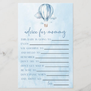 Papier Conseil de Baby shower de ballon à air chaud Activ