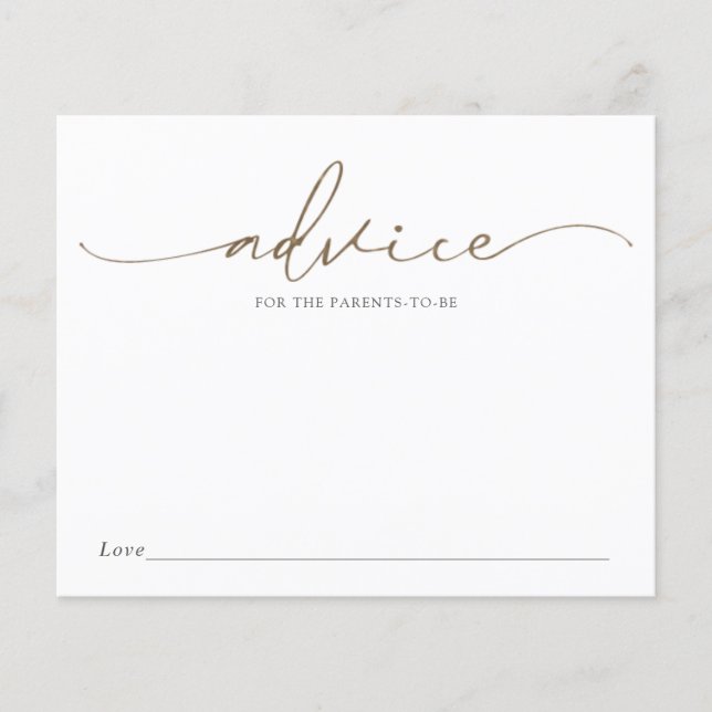 Papier Conseil de calligraphie or moderne pour les parent (Devant)