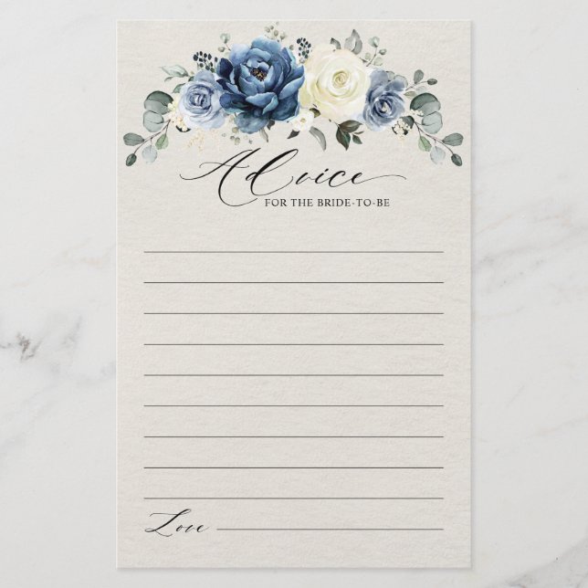 Papier Conseil de Fête des mariées Champagne de la Marine (Devant)