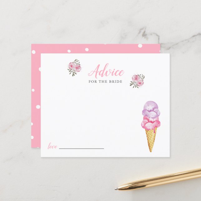 Papier Conseil de Fête des mariées de crème glacée pour l (Devant/Arrière en situation)
