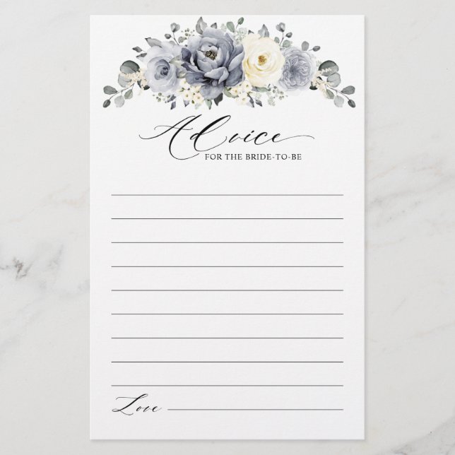 Papier Conseil de Fête des mariées d'hiver Silver Grey (Devant)