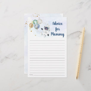 Papier Conseil de l'astronaute Blue Gold Space Baby showe