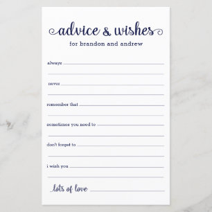 Papier Conseil et souhaits des Mariages de la Marine mode