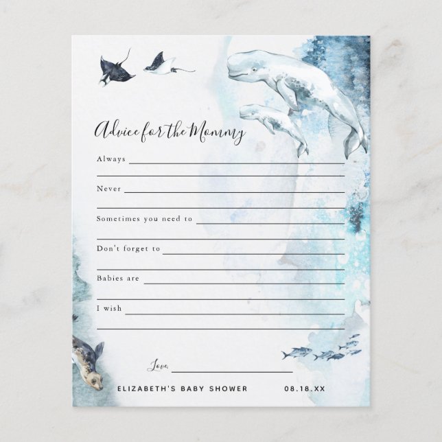 Papier Conseil pour la maman | Jeu Baby shower (Devant)