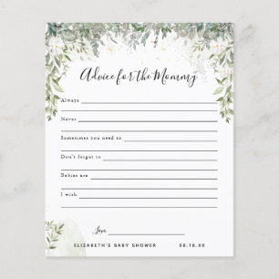 Papier Conseil pour la maman Jeu Baby shower