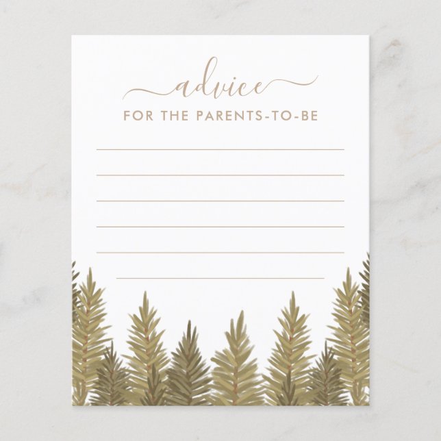 Papier Conseil pour les parents Baby shower de bois jeu (Devant)