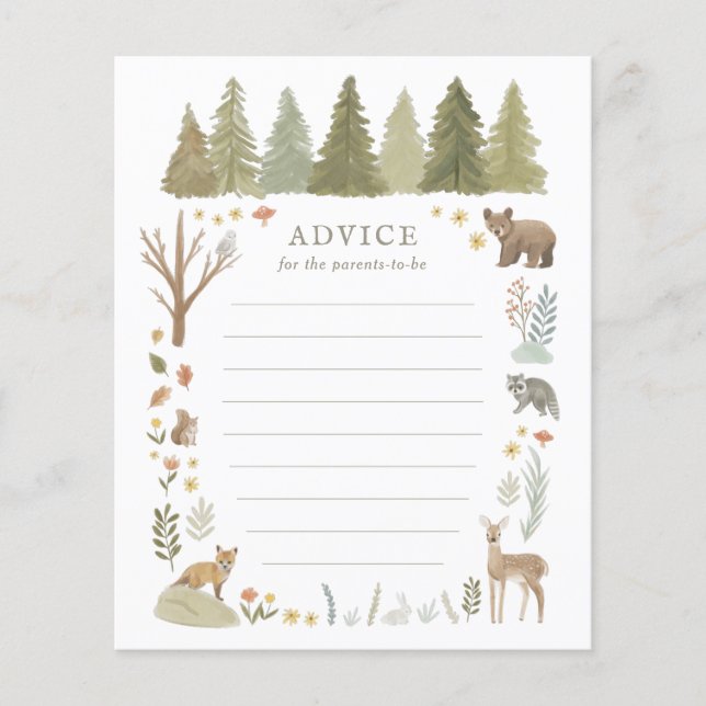 Papier Conseil pour les parents Baby shower de bois jeu (Devant)