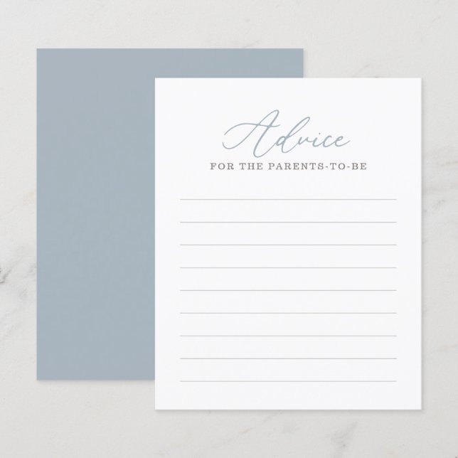 Papier Conseil pour les parents Blue Baby shower nautique (Devant / Derrière)