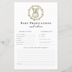 Papier Conseil pour les parents Boho Girl Baby shower jeu