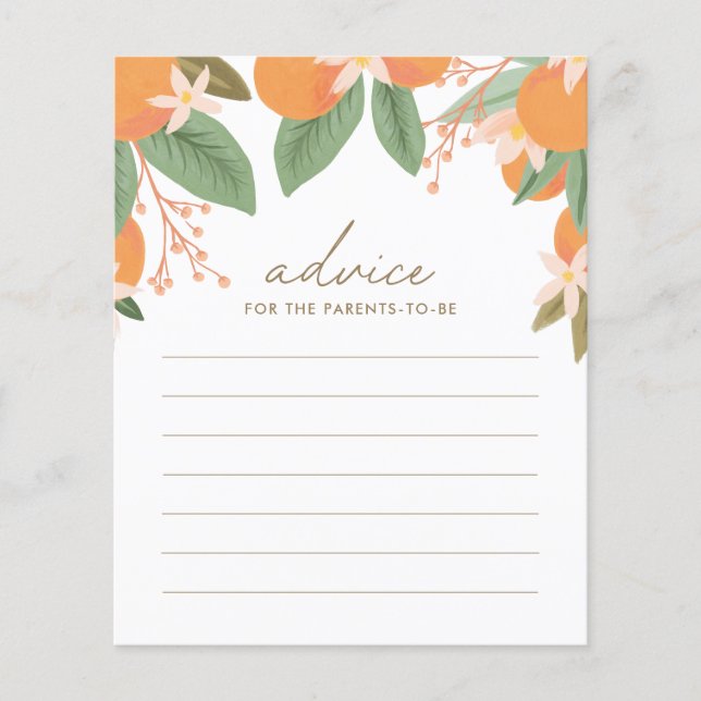 Papier Conseil pour les parents Citrus Baby shower Jeu (Devant)
