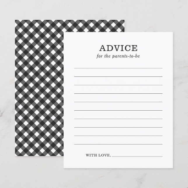 Papier Conseil pour les parents Rustique Baby shower barb (Devant / Derrière)