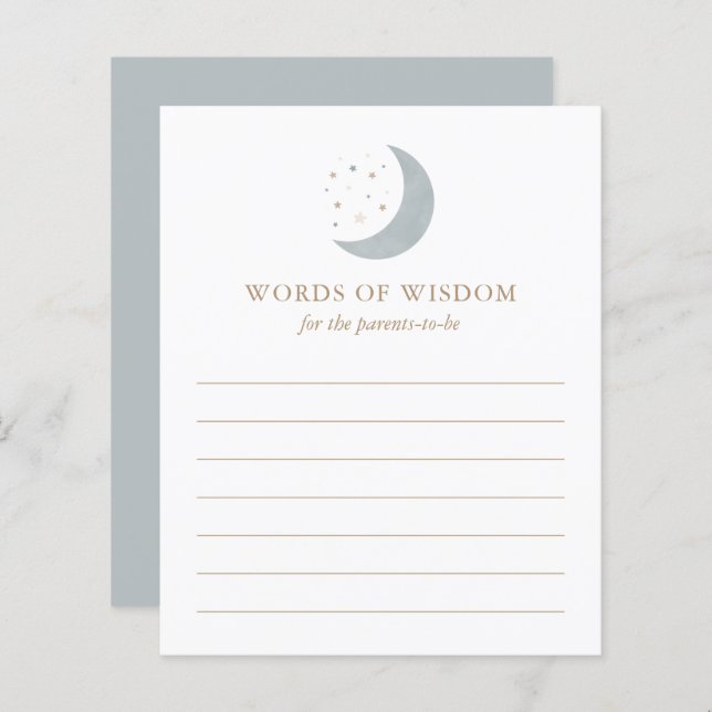 Papier Conseil pour les parents sur la lune Baby shower j (Devant / Derrière)