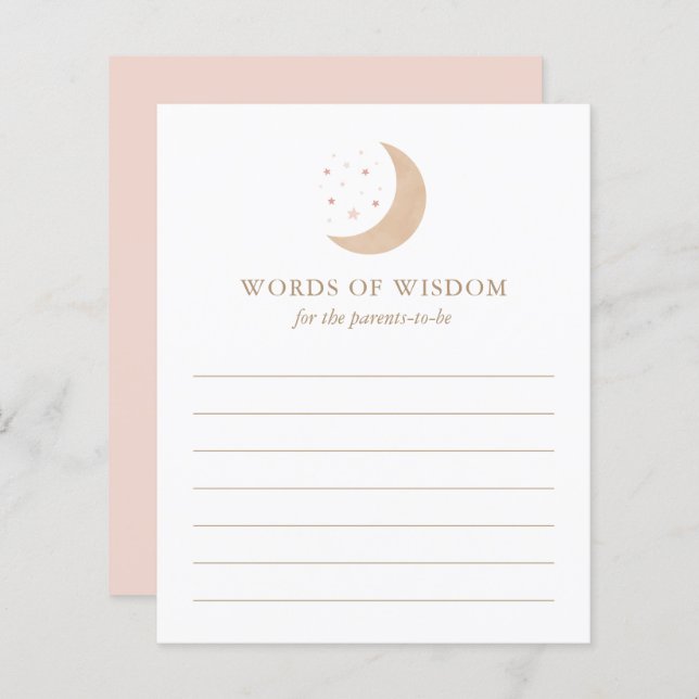 Papier Conseil pour les parents sur la lune Baby shower j (Devant / Derrière)