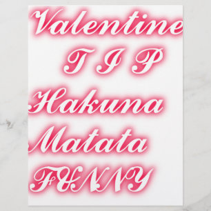 Papier Conseil Saint-Valentin : Hakuna Matata Funny Texte