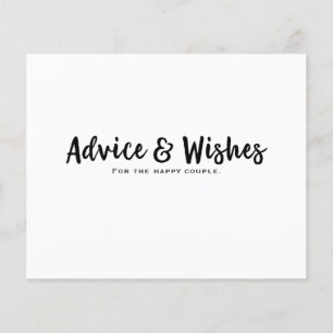 Papier Conseil & souhaits Mariage moderne douche Fiançail