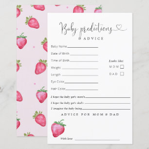 Papier Conseil sur les prédictions du Baby shower de frai