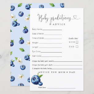 Papier Conseil sur les prévisions du Baby shower de bleue