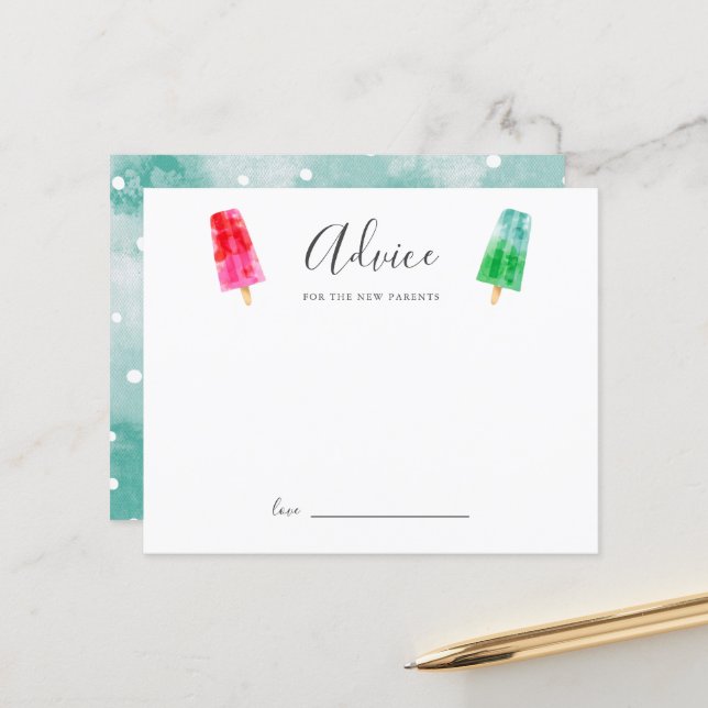 Papier Conseils de Baby shower populaire pour les nouveau (Devant/Arrière en situation)