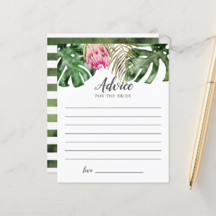 Papier Conseils de Fête des mariées tropicale pour la mar